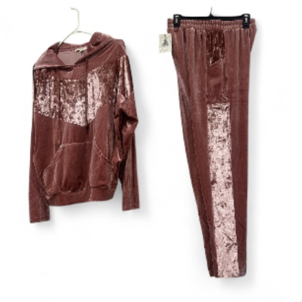 Easel mauve pink velour lounge set - Picture 2 of 7